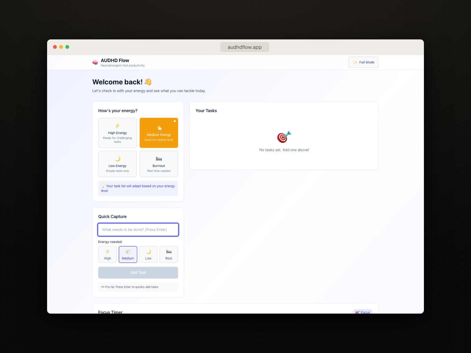 Audhd Flow — screenshot